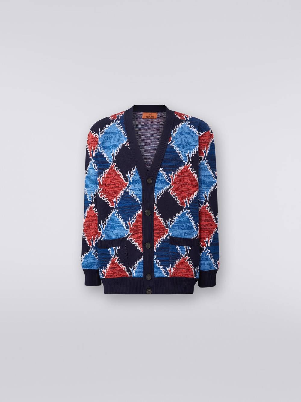 Missoni Cardigan in cotone a losanghe con scritta logo 50% di sconto con spedizione gratuita