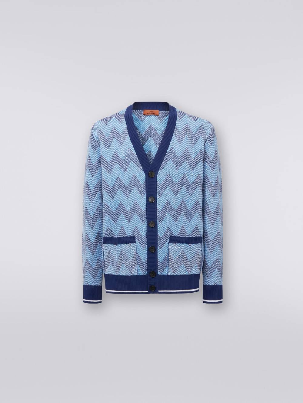 Missoni Cardigan in maglia di cotone chevron con profili a contrasto Trasporto libero internazionale