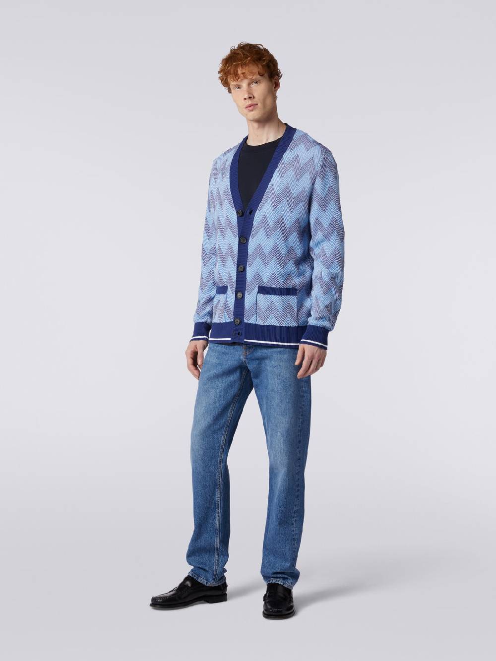 Missoni Cardigan in maglia di cotone chevron con profili a contrasto Trasporto libero internazionale
