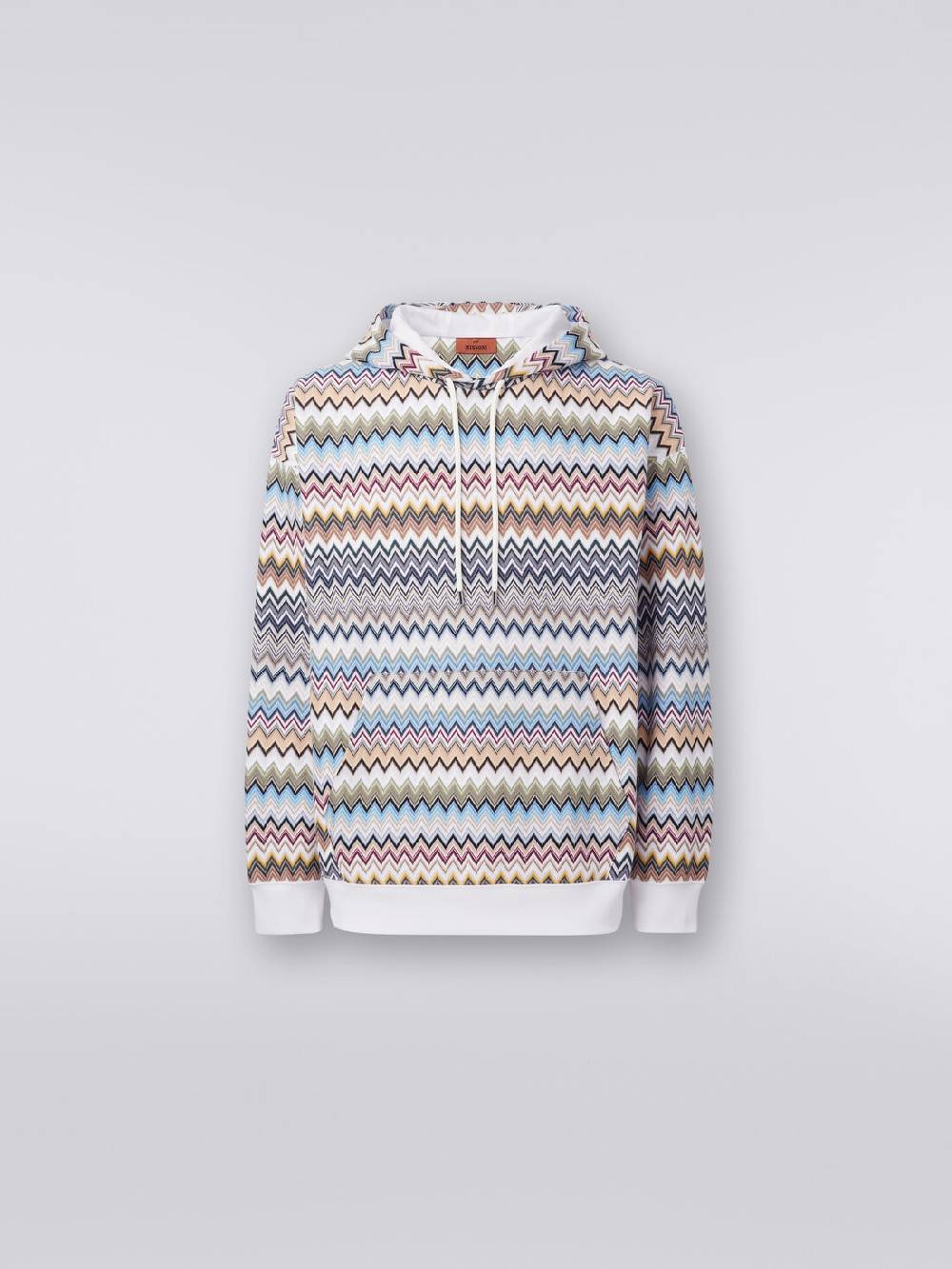 Missoni Felpa con cappuccio in cotone zig zag In vendita