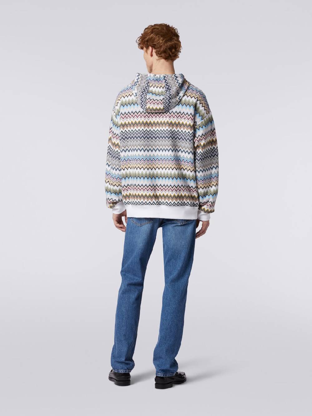 Missoni Felpa con cappuccio in cotone zig zag In vendita