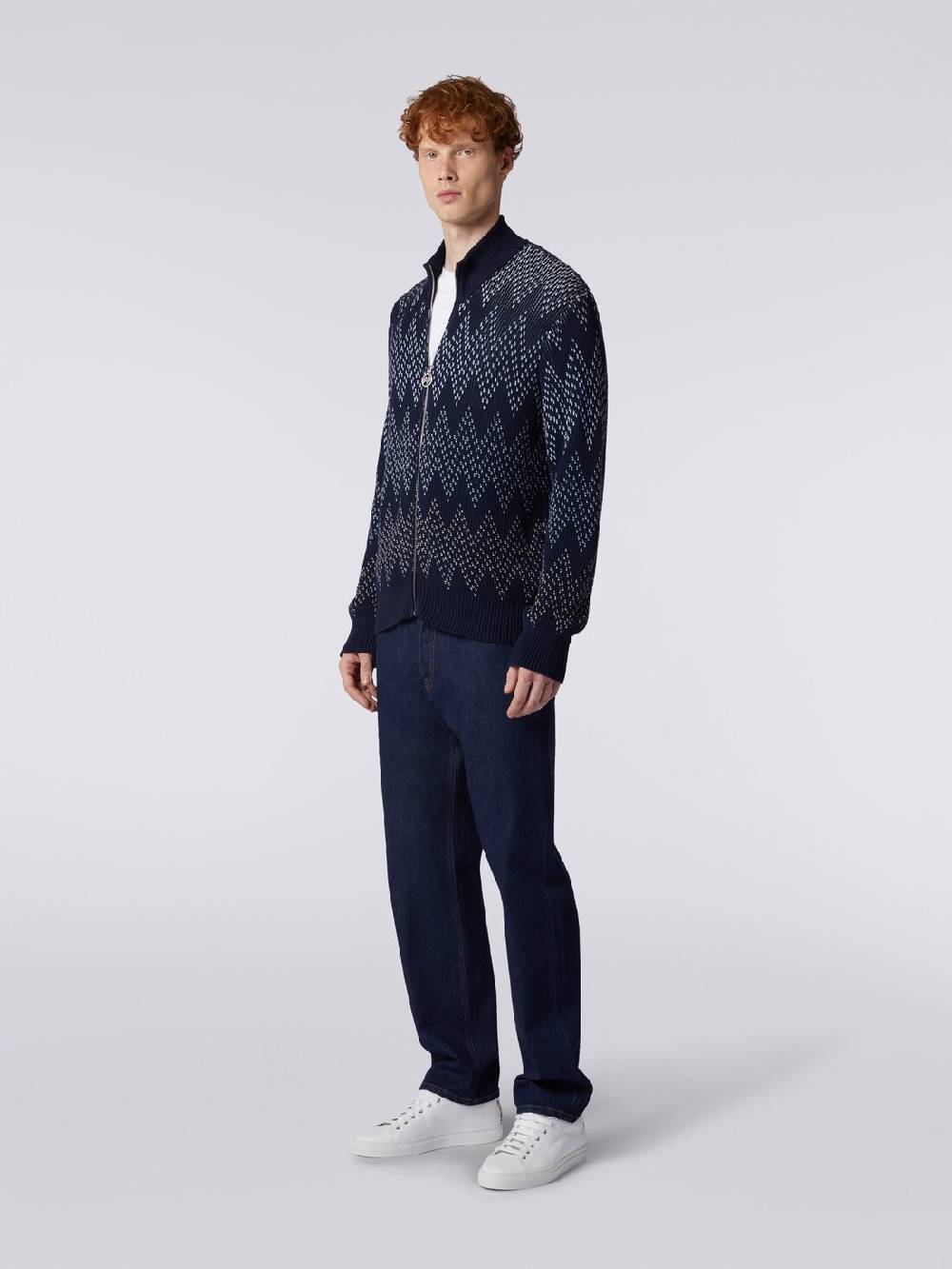 Missoni Giacca in cotone chevron con zip Sconti questo mese