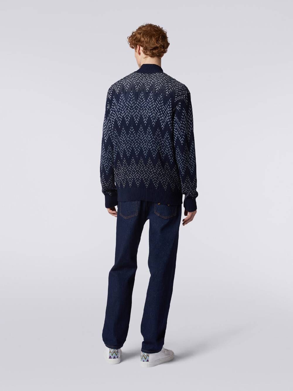 Missoni Giacca in cotone chevron con zip Sconti questo mese