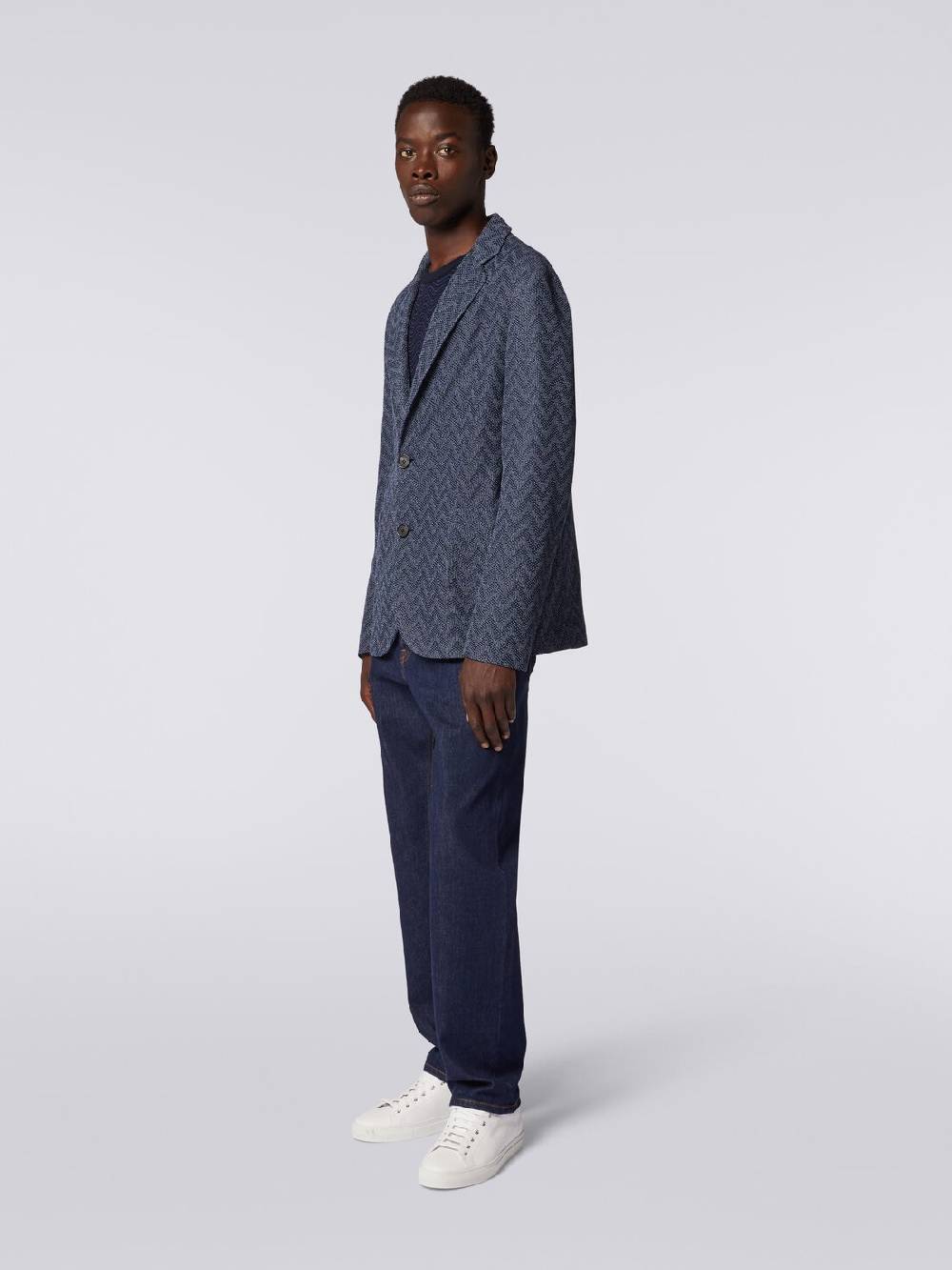 Missoni Blazer monopetto in cotone zig zag 2025