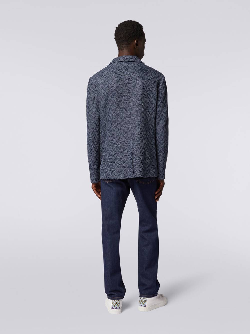 Missoni Blazer monopetto in cotone zig zag 2025
