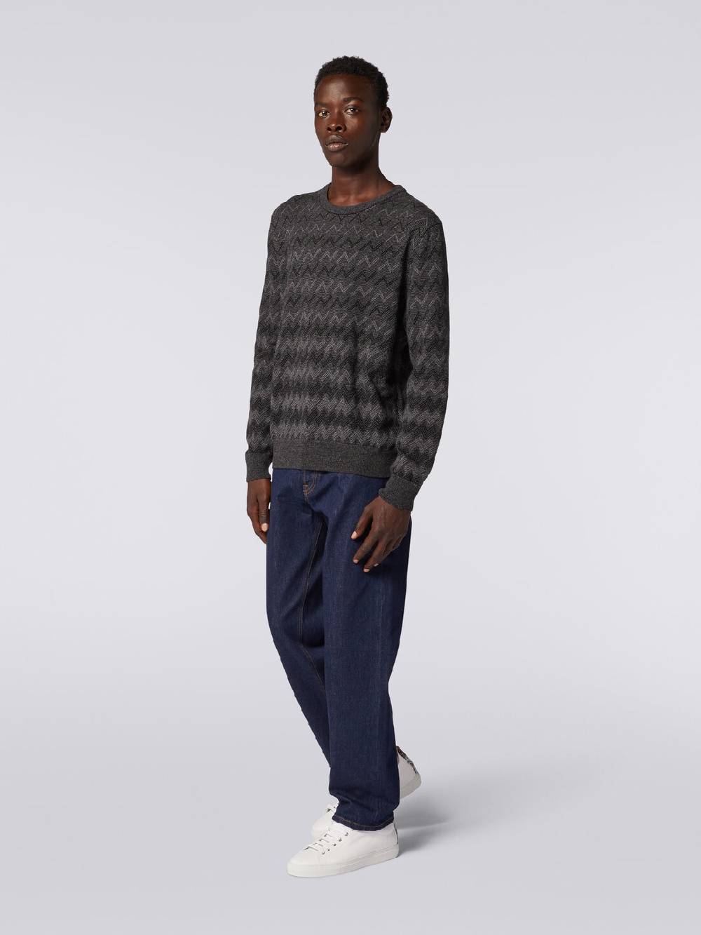 Missoni Pullover girocollo in cachemire con zig zag Spedizione Gratuita