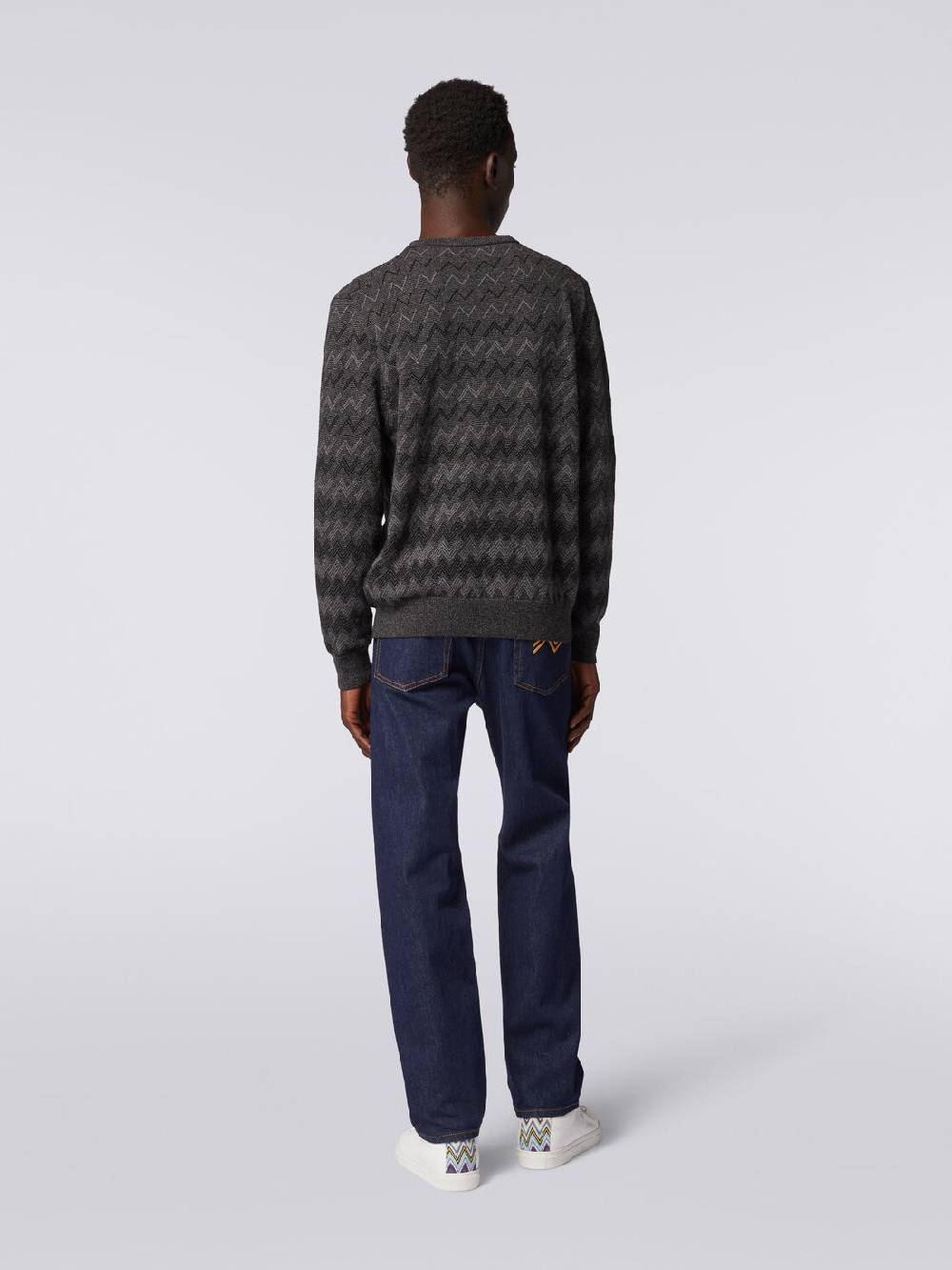 Missoni Pullover girocollo in cachemire con zig zag Spedizione Gratuita