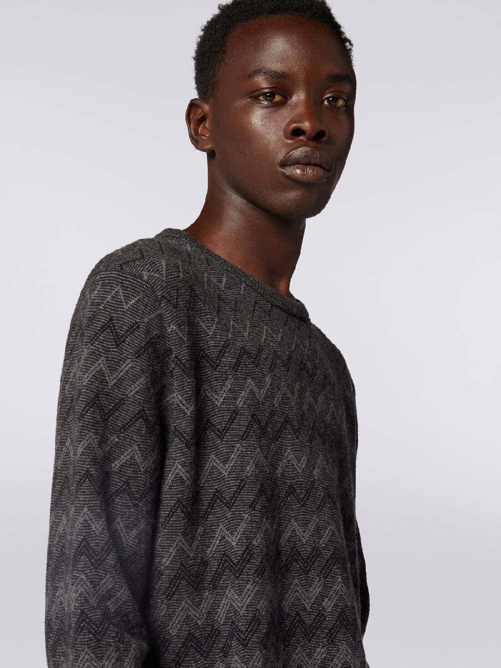 Missoni Pullover girocollo in cachemire con zig zag Spedizione Gratuita
