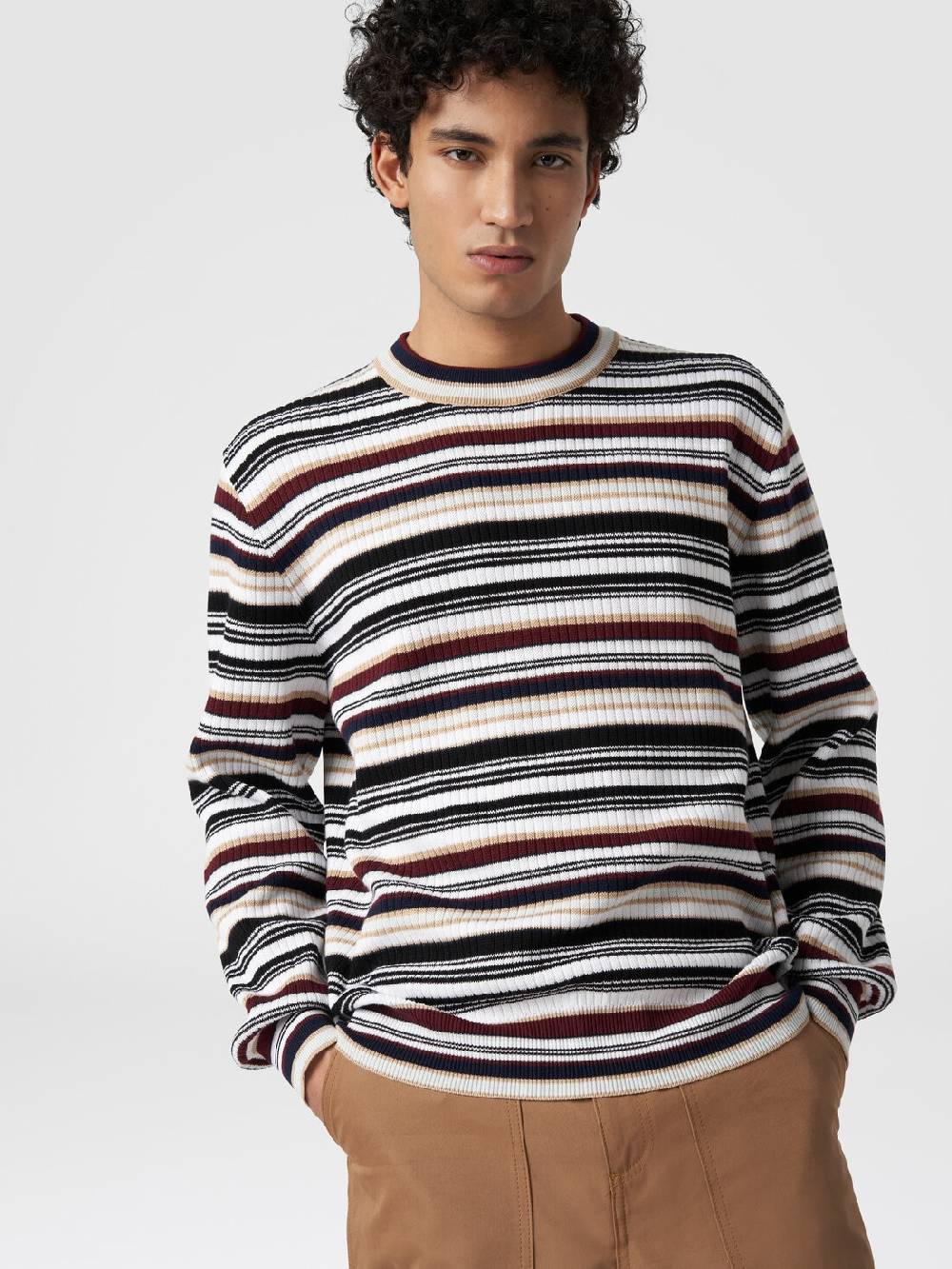 Missoni Pullover girocollo in cotone a righe Consegna Veloce