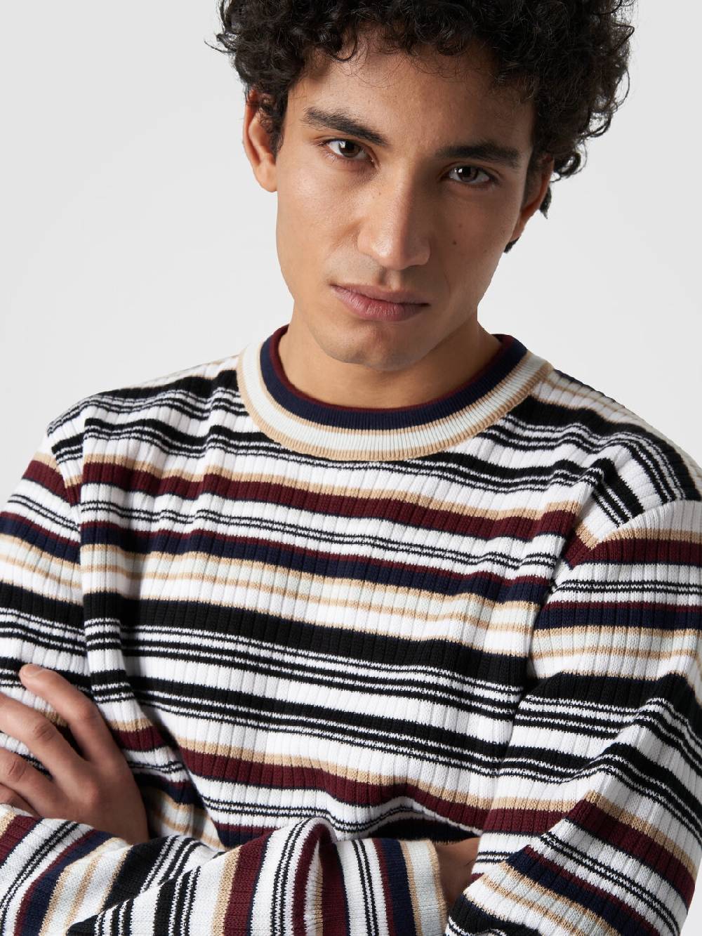 Missoni Pullover girocollo in cotone a righe Consegna Veloce