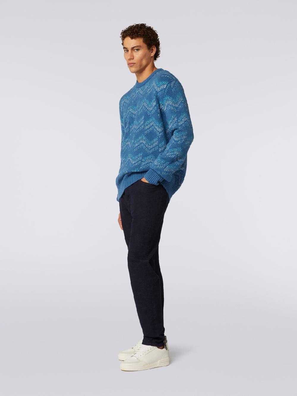 Missoni Pullover girocollo in misto cotone motivo zig zag Promozione Limitata