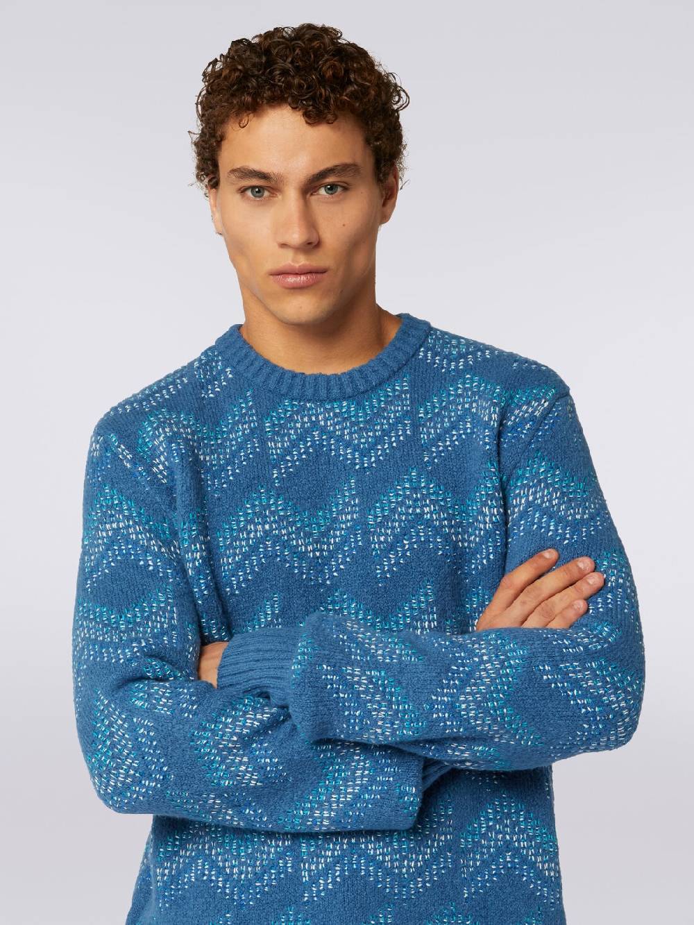 Missoni Pullover girocollo in misto cotone motivo zig zag Promozione Limitata