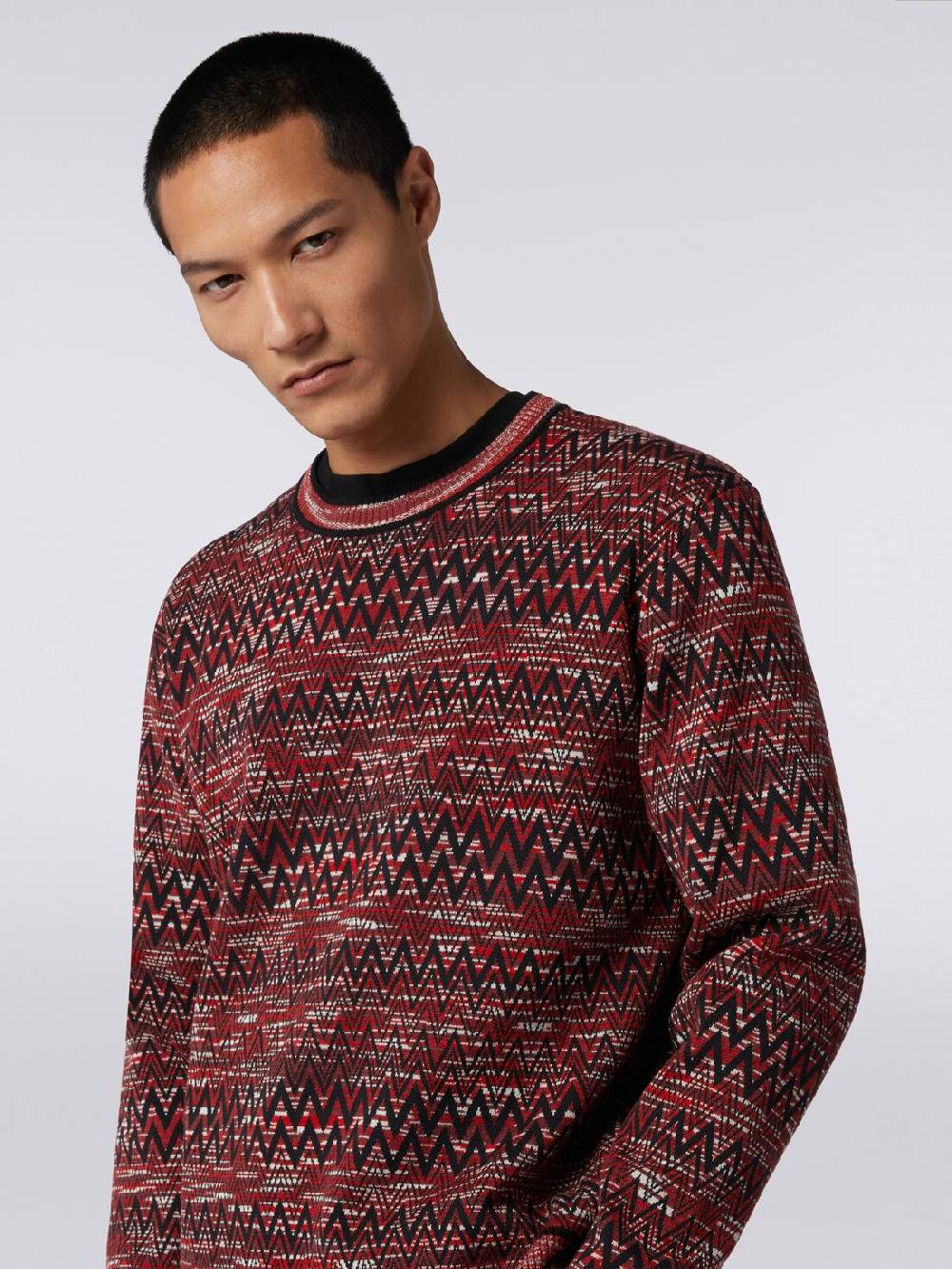 Missoni Maglia girocollo con stampa chevron fiammata Shopping Online