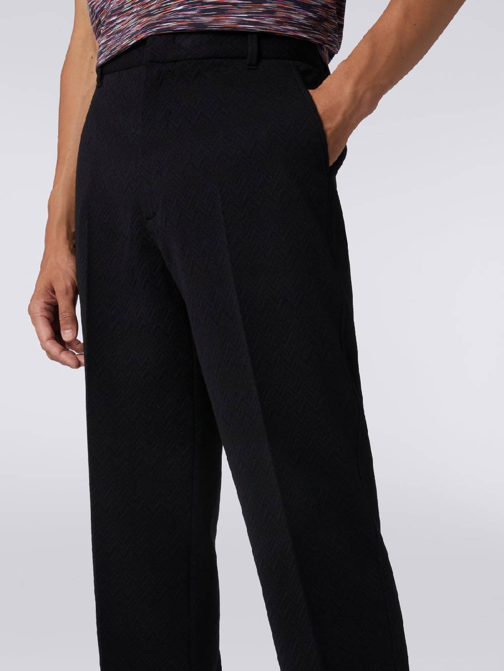 Missoni Pantaloni in misto lana chevron Sottocosto