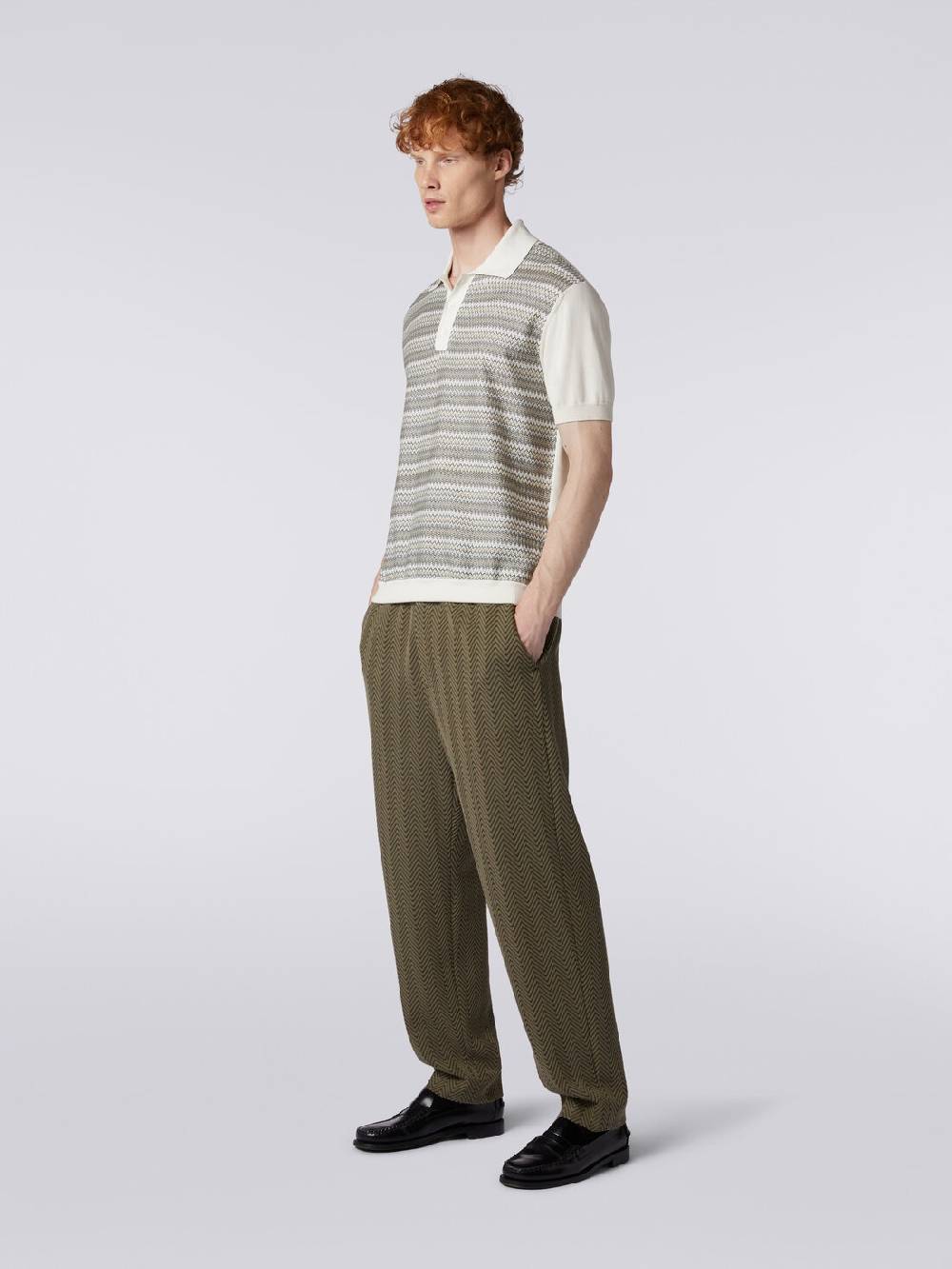 Missoni Pantaloni classici in cotone e viscosa zig zag Presa