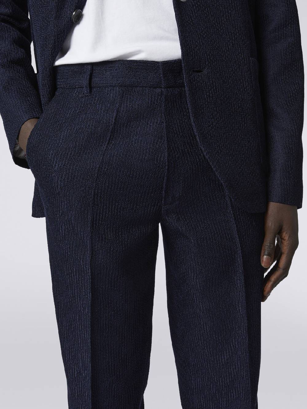 Missoni Pantaloni chino in cotone chevron Sconto