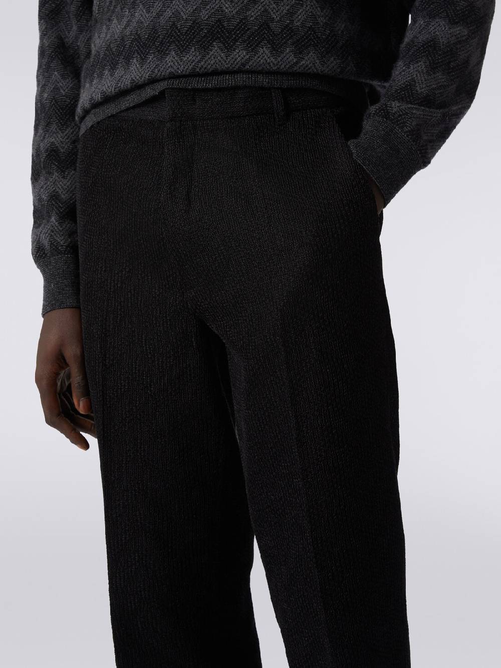 Missoni Pantaloni chino in cotone chevron Offerta