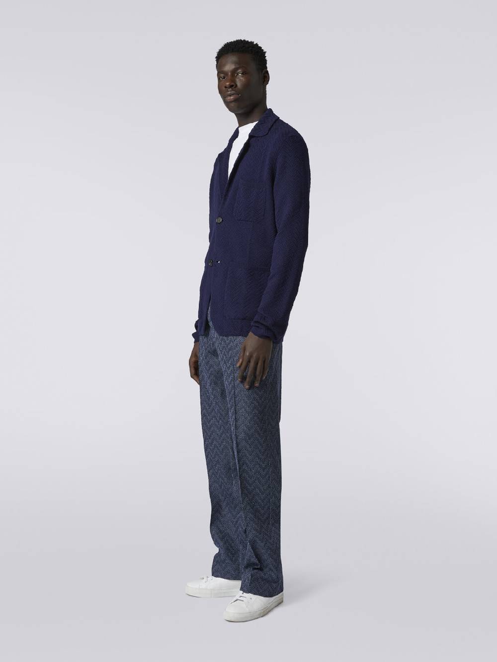Missoni Pantaloni dritti in maglia di cotone chevron Economico