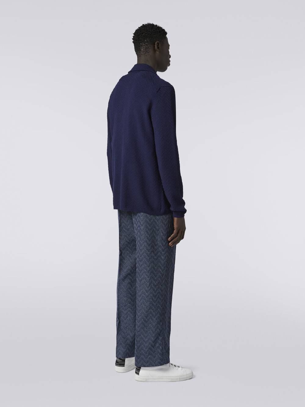 Missoni Pantaloni dritti in maglia di cotone chevron Economico