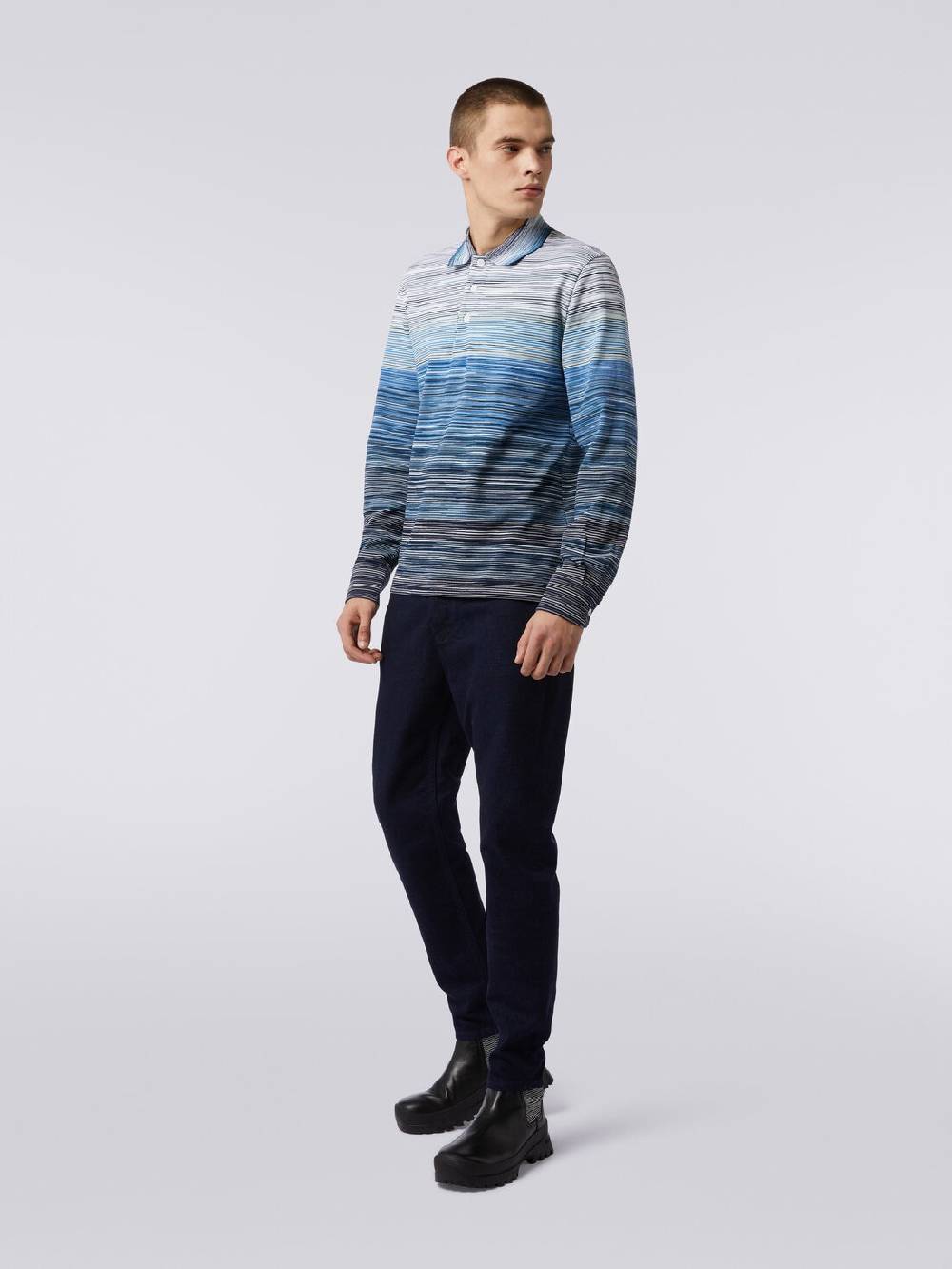 Missoni Polo a maniche lunghe in piquet di cotone fiammato Online