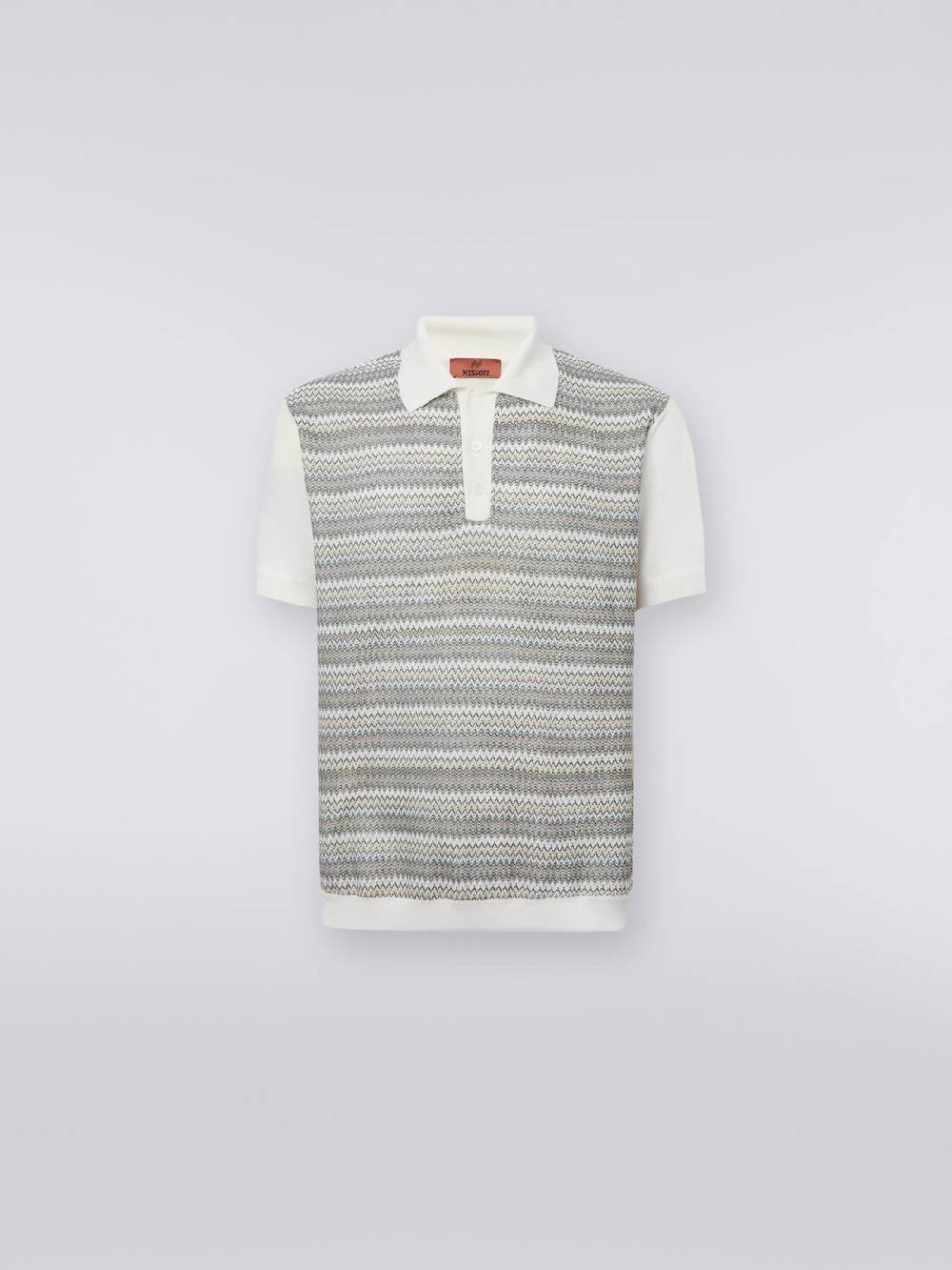 Missoni Polo a maniche corte zig zag con profili a contrasto Vendita Calda