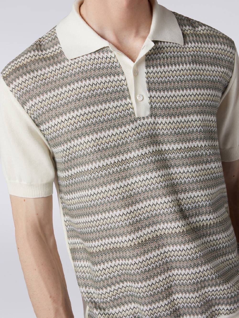 Missoni Polo a maniche corte zig zag con profili a contrasto Vendita Calda