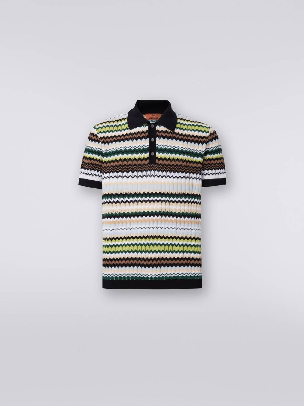 Missoni Polo a maniche corte in maglia di cotone zig zag Saldi Di Fabbrica