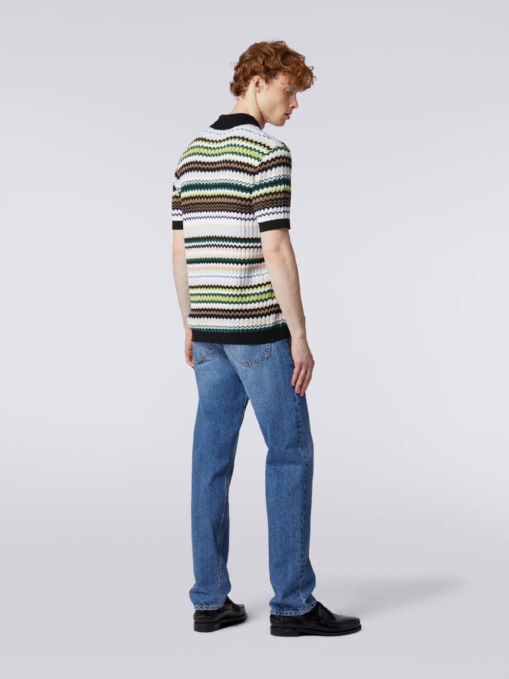 Missoni Polo a maniche corte in maglia di cotone zig zag Saldi Di Fabbrica