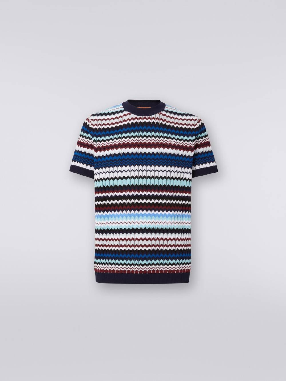 Missoni T-shirt in maglia di cotone zig zag a costine I Più Venduti
