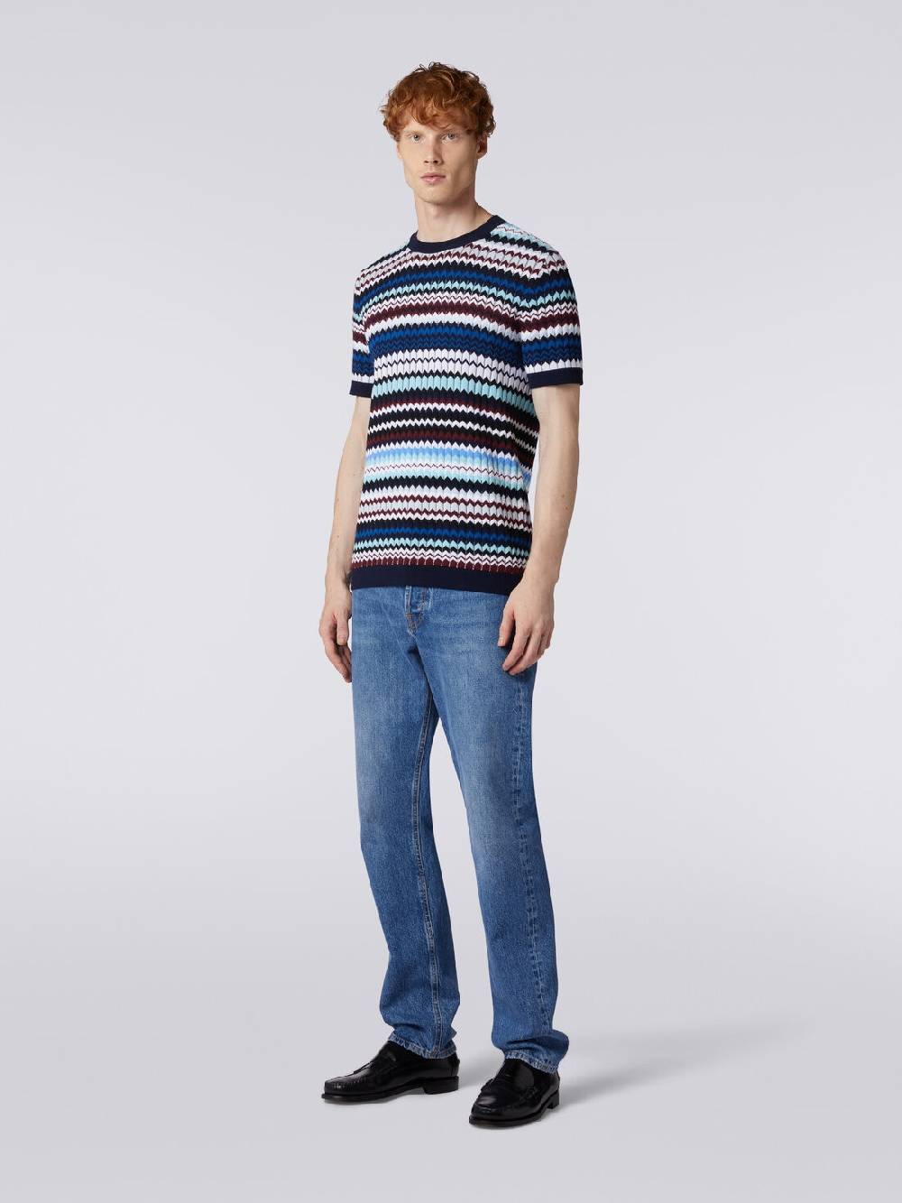 Missoni T-shirt in maglia di cotone zig zag a costine I Più Venduti