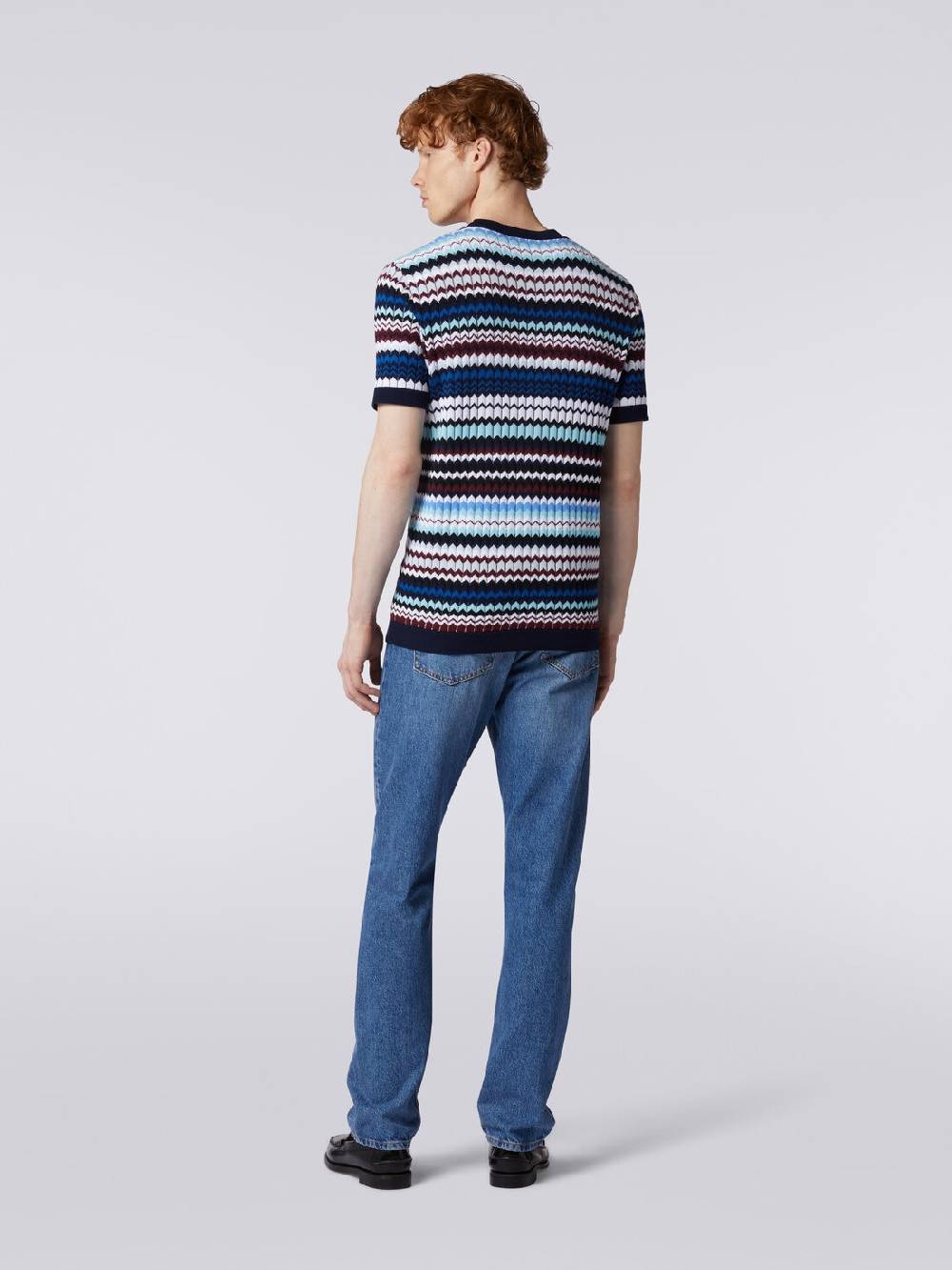 Missoni T-shirt in maglia di cotone zig zag a costine I Più Venduti