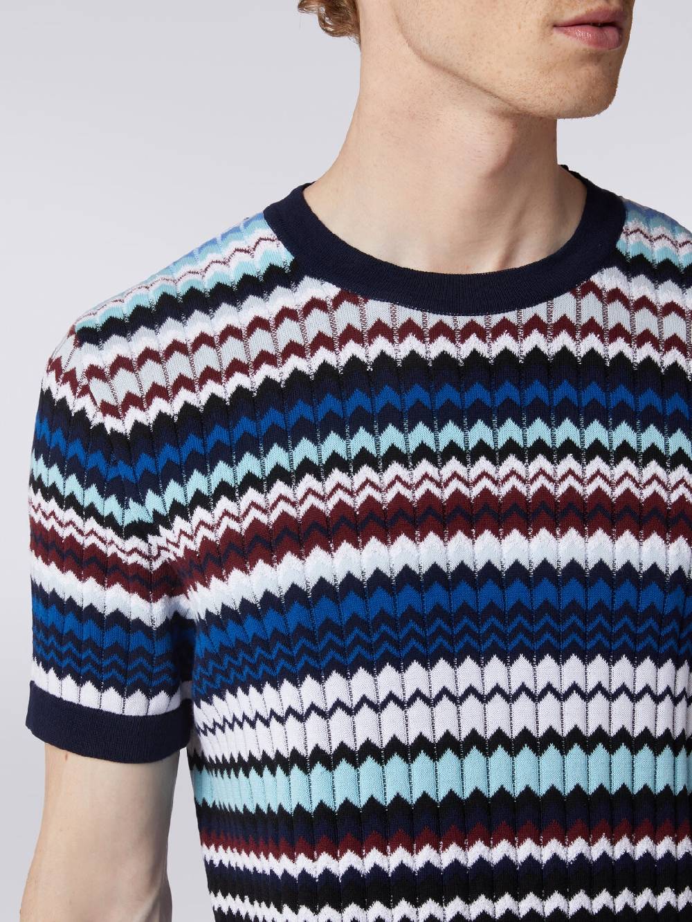 Missoni T-shirt in maglia di cotone zig zag a costine I Più Venduti