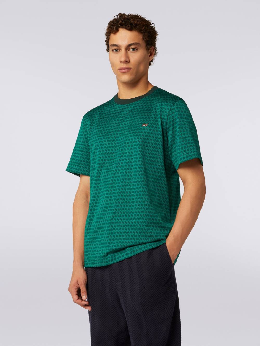 Missoni T-shirt girocollo in cotone con ricami Vendite Flash