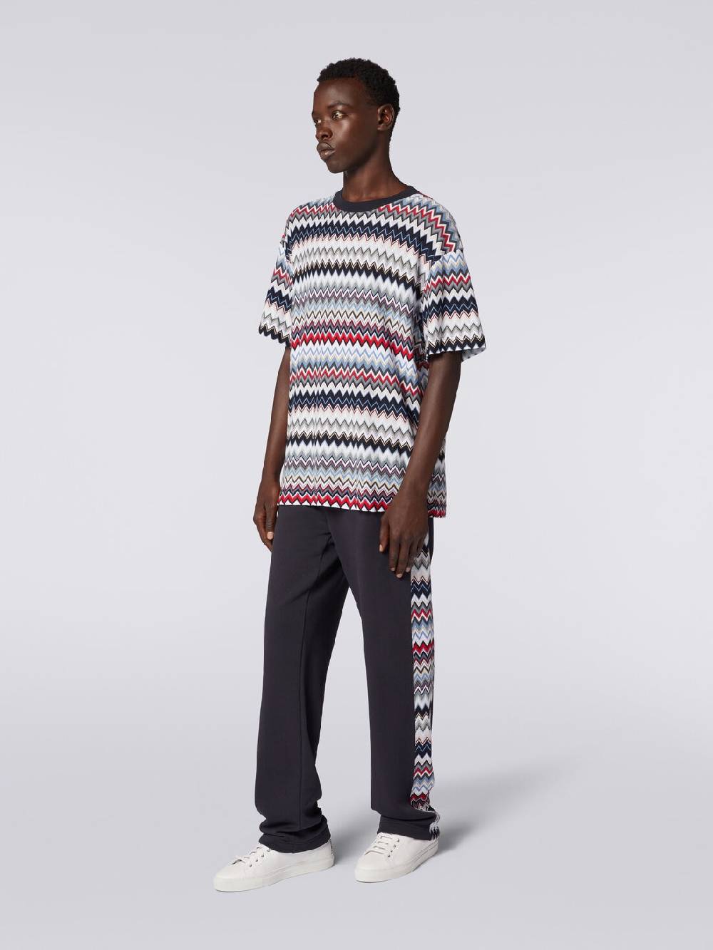 Missoni T-shirt girocollo in cotone zig zag Moda