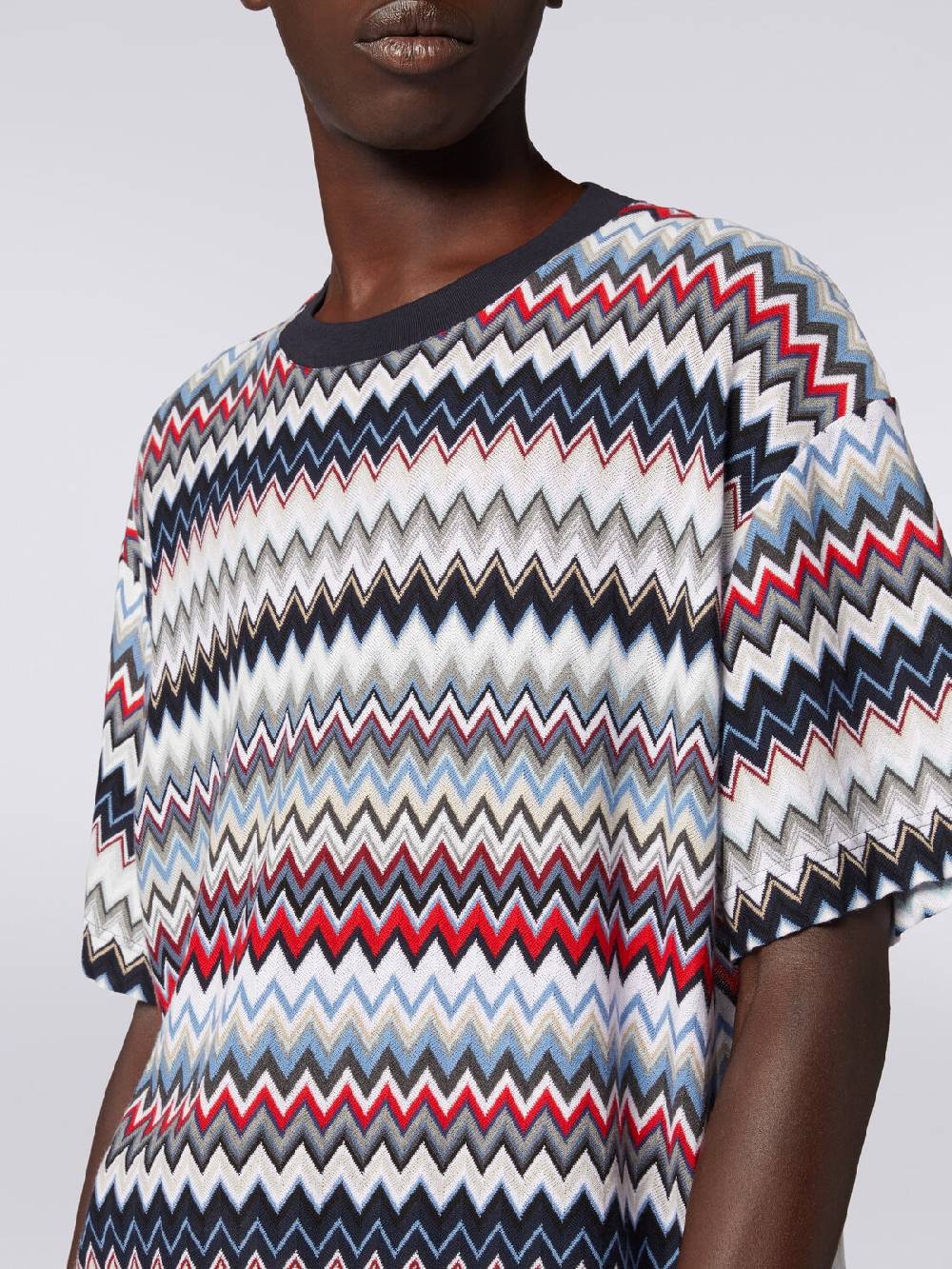 Missoni T-shirt girocollo in cotone zig zag Moda