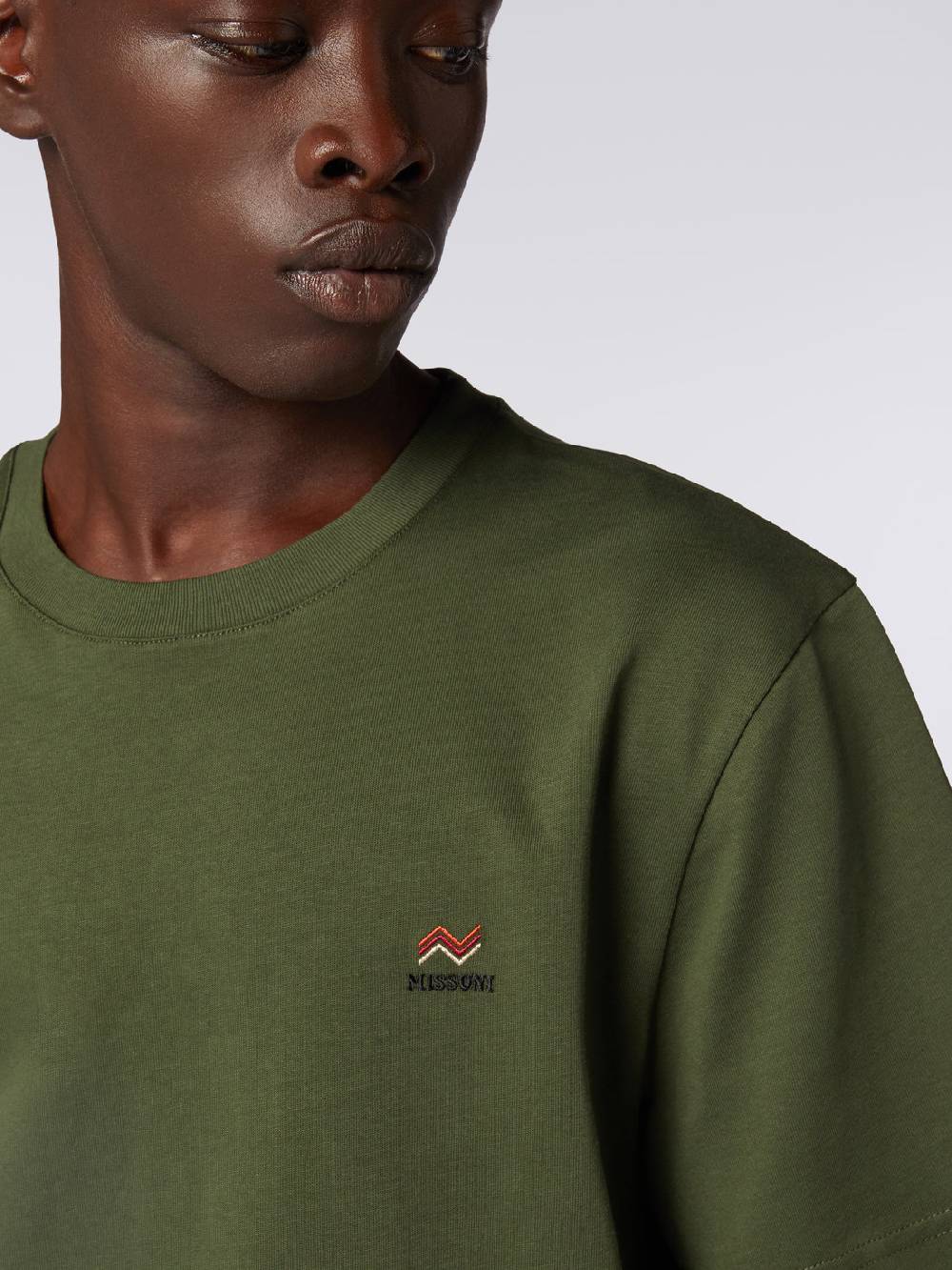 Missoni T-shirt girocollo in cotone con ricamo e logo Spedizione gratuita