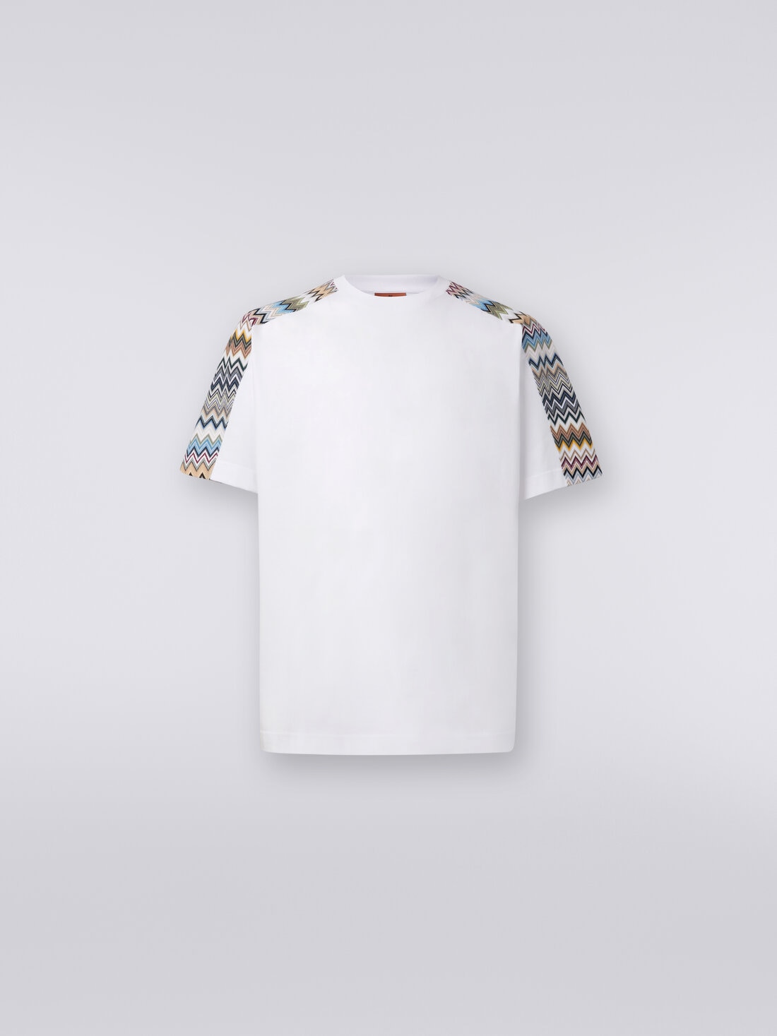 Missoni T-shirt in cotone con inserti zig zag Prezzo di fabbrica