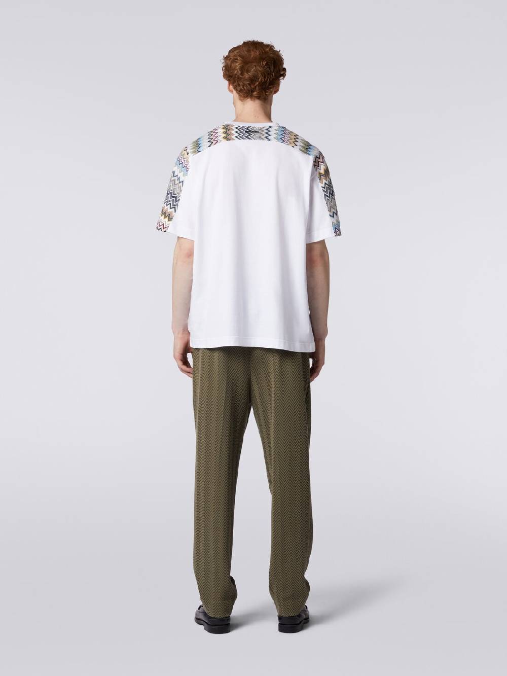 Missoni T-shirt in cotone con inserti zig zag Prezzo di fabbrica