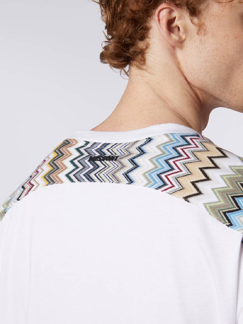 Missoni T-shirt in cotone con inserti zig zag Prezzo di fabbrica