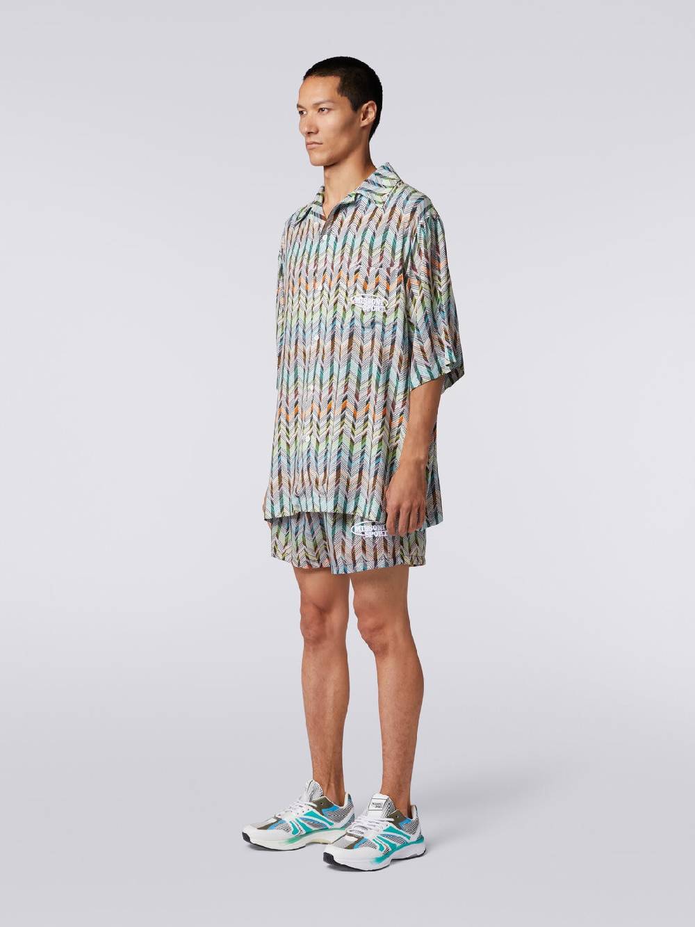 Missoni Camicia da bowling in viscosa stampata con logo Grande vendita