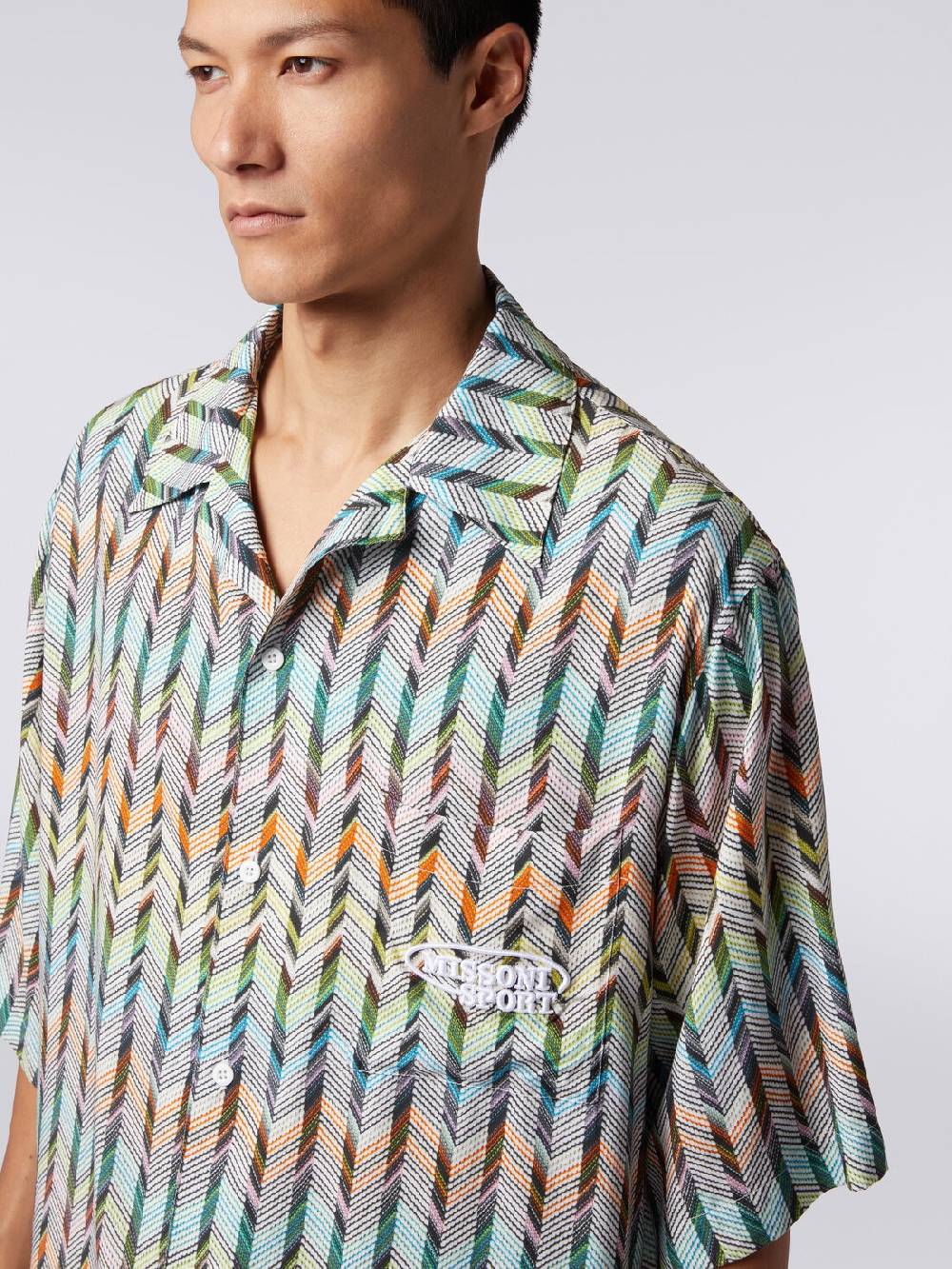 Missoni Camicia da bowling in viscosa stampata con logo Grande vendita