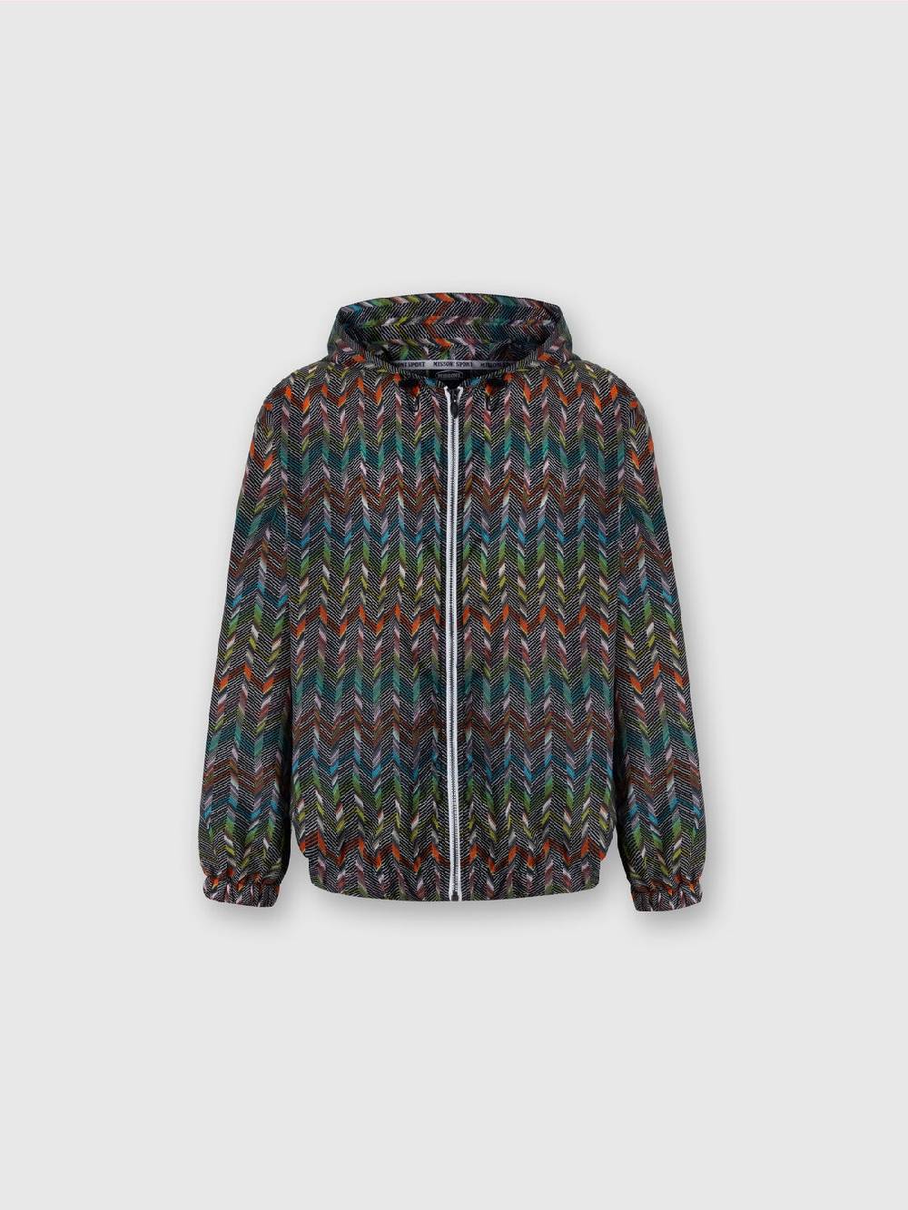 Missoni Giacca a vento in nylon stampato con logo Flash Sale