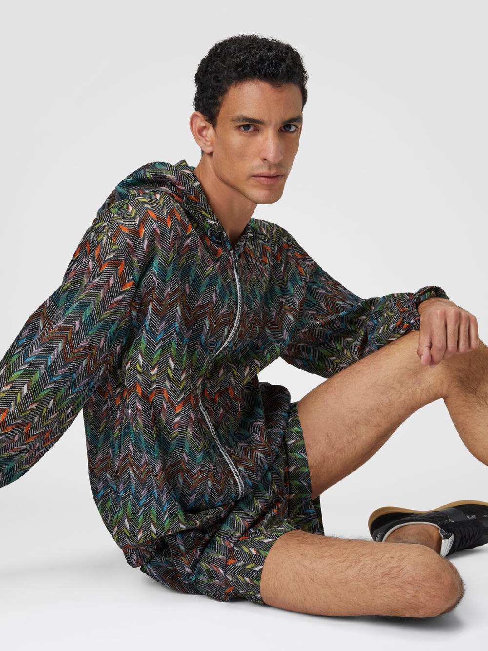 Missoni Giacca a vento in nylon stampato con logo Flash Sale