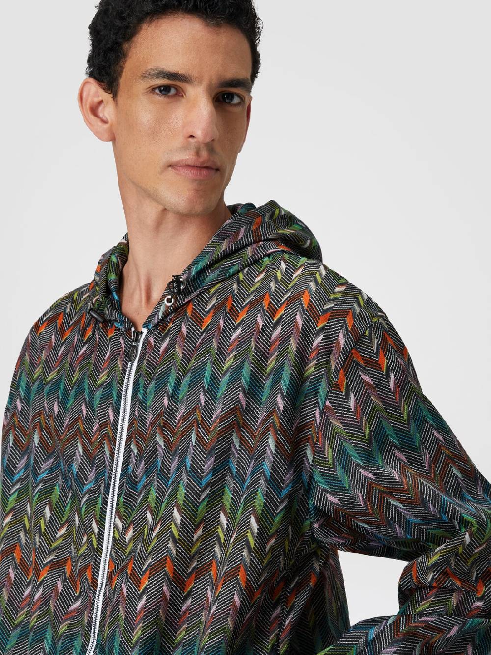 Missoni Giacca a vento in nylon stampato con logo Flash Sale