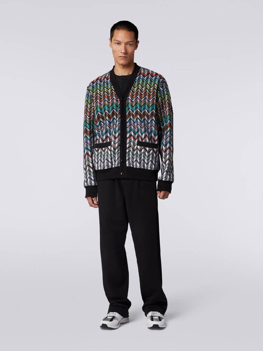 Missoni Cardigan in maglia zig zag con profili tinta unita Fornitura limitata