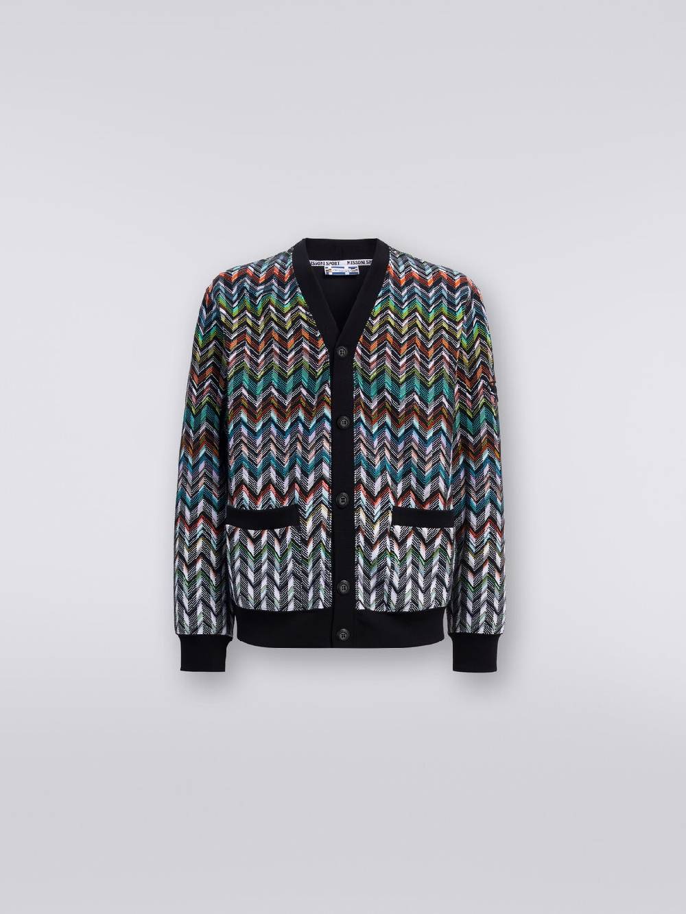 Missoni Cardigan in maglia zig zag con profili tinta unita Fornitura limitata