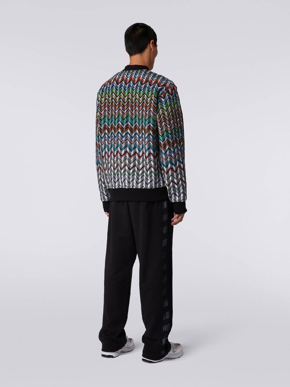 Missoni Cardigan in maglia zig zag con profili tinta unita Fornitura limitata