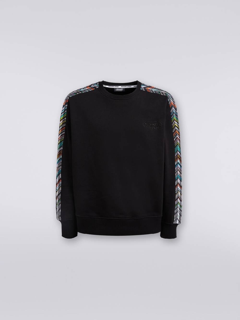 Missoni Felpa girocollo in cotone con dettagli in maglia zig zag Black Friday