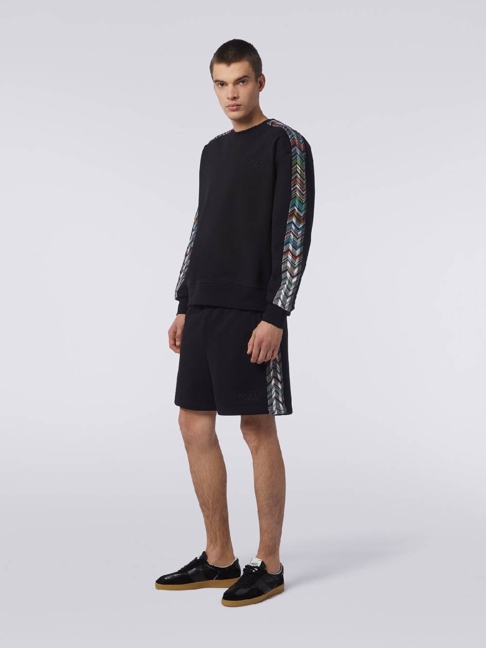 Missoni Felpa girocollo in cotone con dettagli in maglia zig zag Black Friday