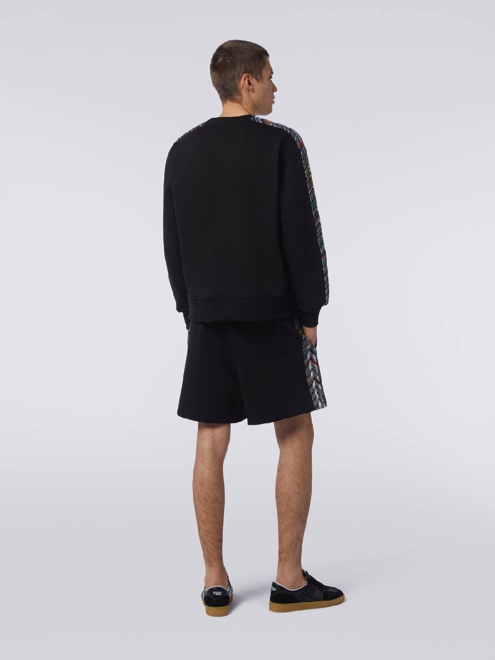 Missoni Felpa girocollo in cotone con dettagli in maglia zig zag Black Friday